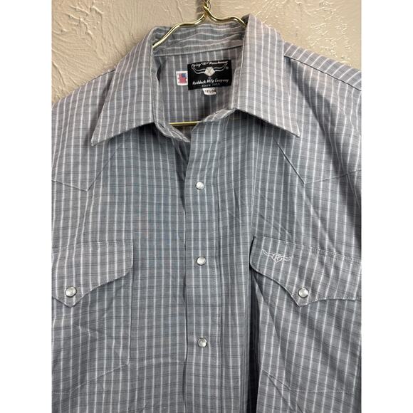 Flying R Other - Flying R Ranchwear Pearl Snap Shirt Men's Gray Check USA Western Cowboy 17.5-34